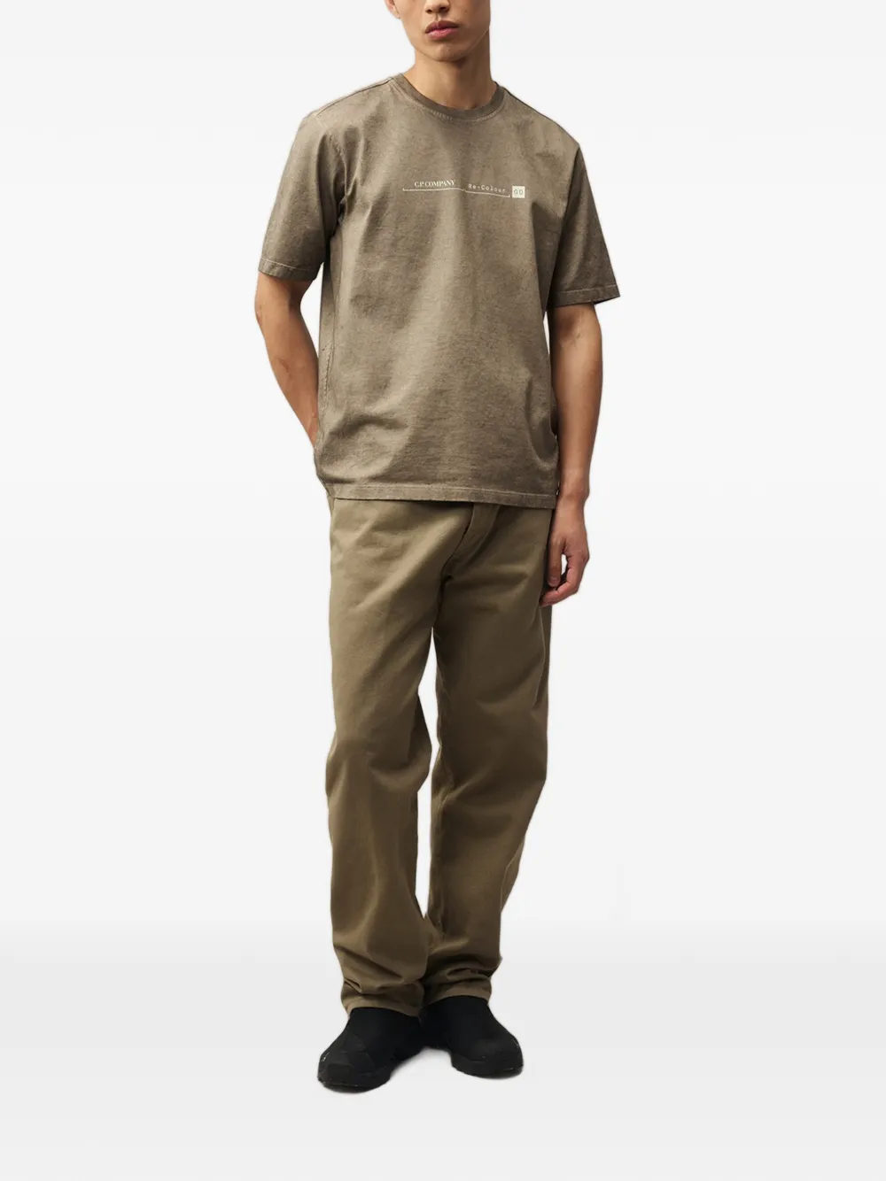 C.P. Company T-shirt met logoprint Bruin