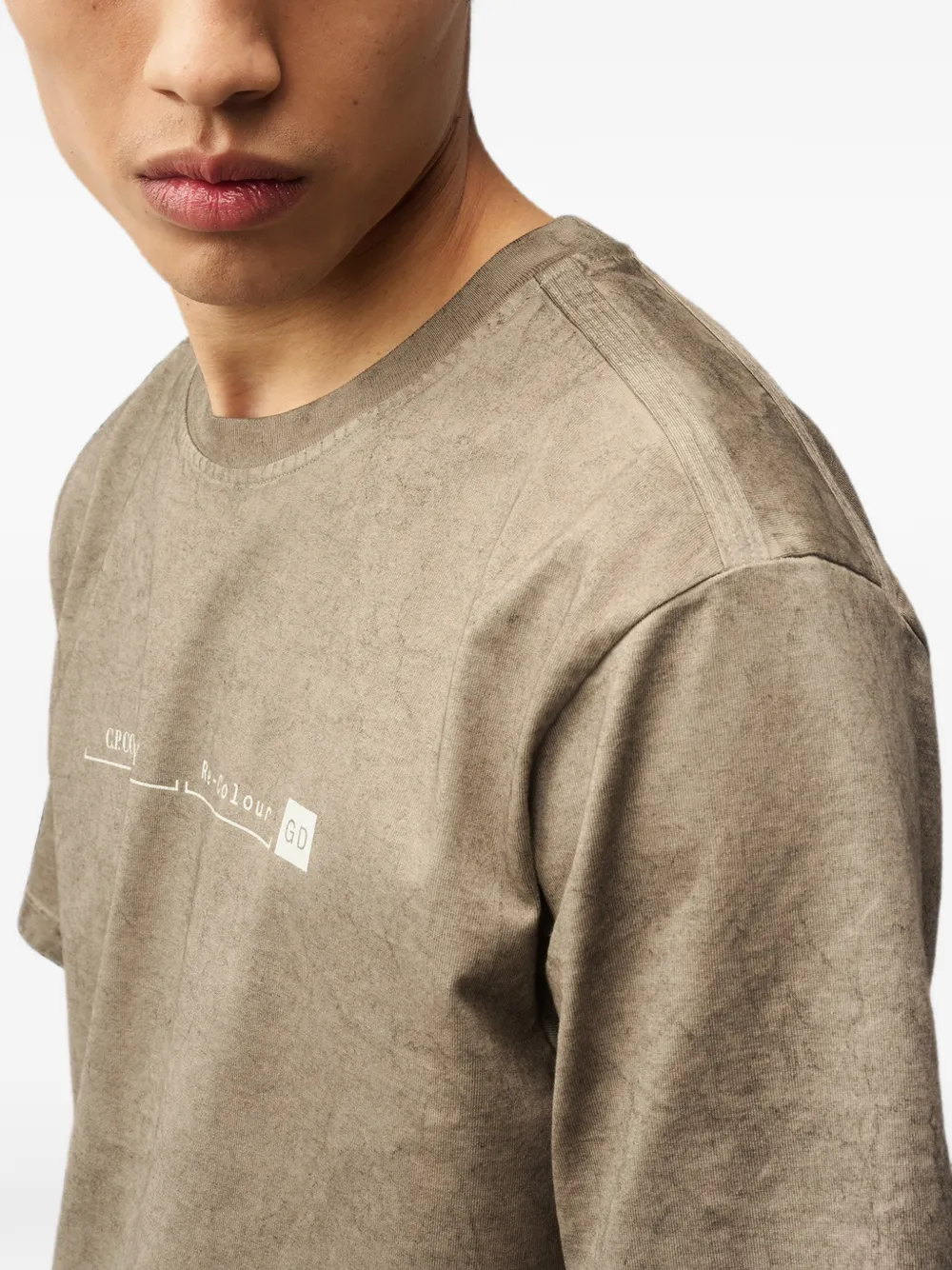 C.P. Company T-shirt met logoprint Bruin