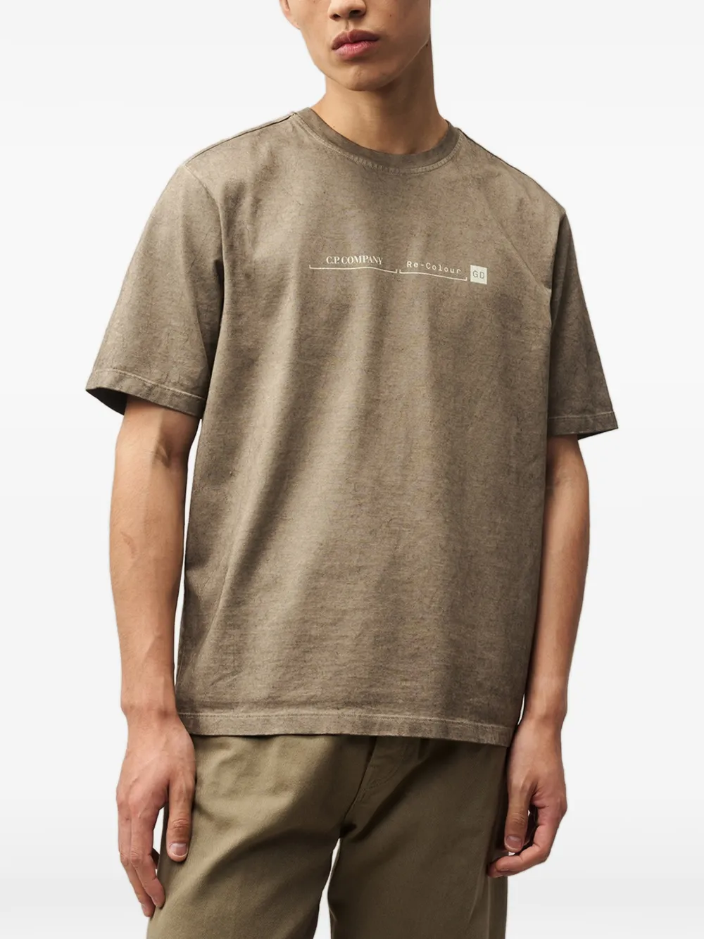 C.P. Company T-shirt met logoprint Bruin