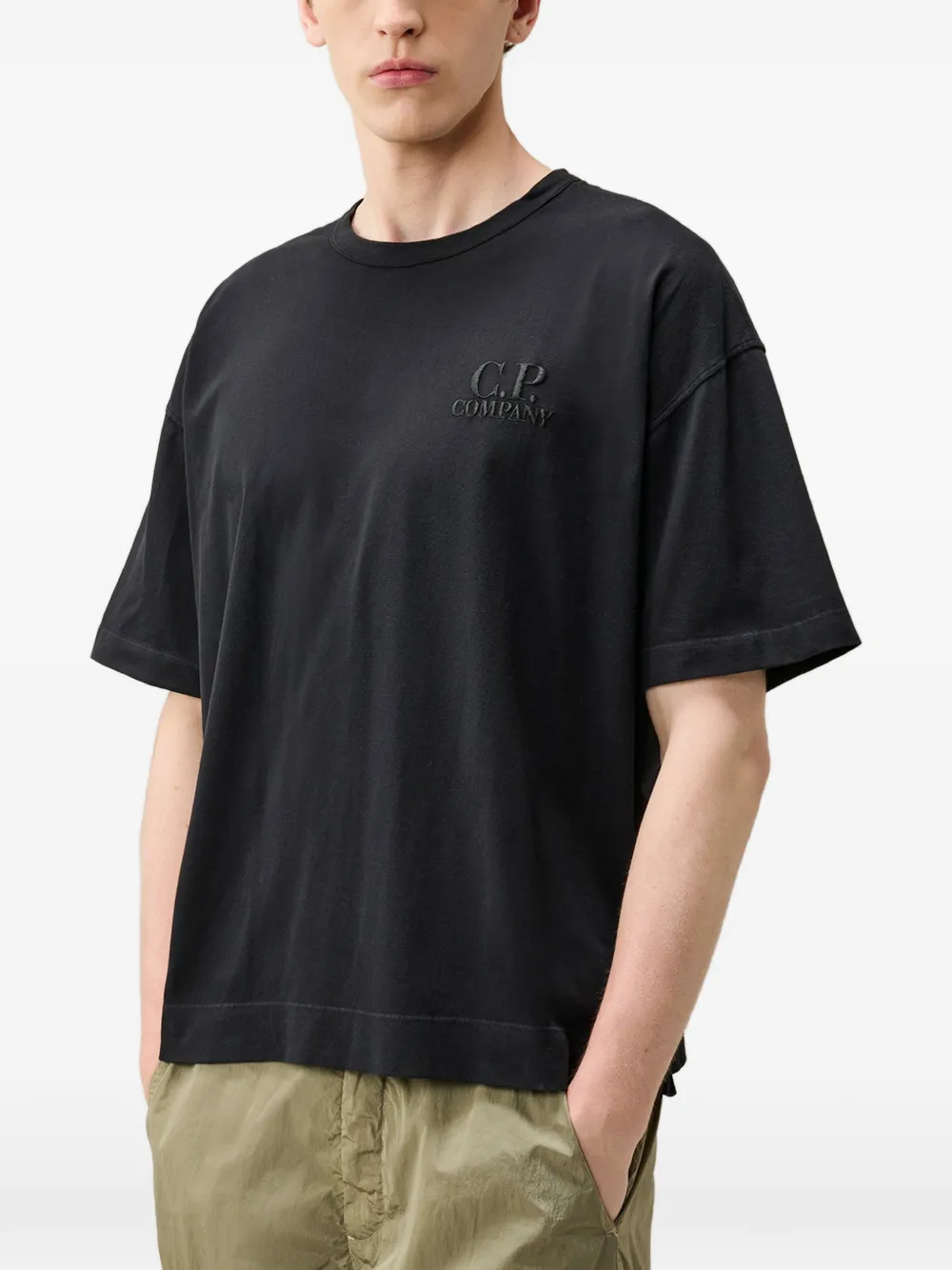 C.P. Company T-shirt met geborduurd logo Zwart