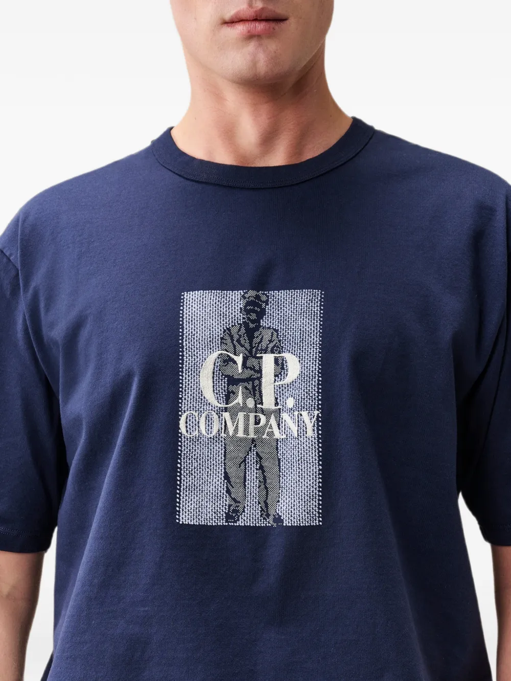 C.P. Company 30 2 gemerceriseerd jersey T-shirt met korte mouwen en logo Blauw