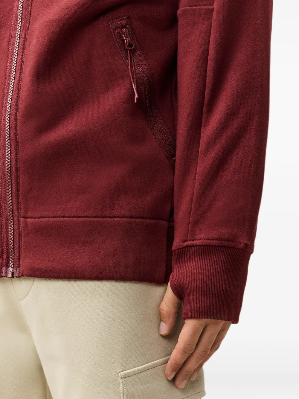 C.P. Company Goggle fleece sweater met rits Rood