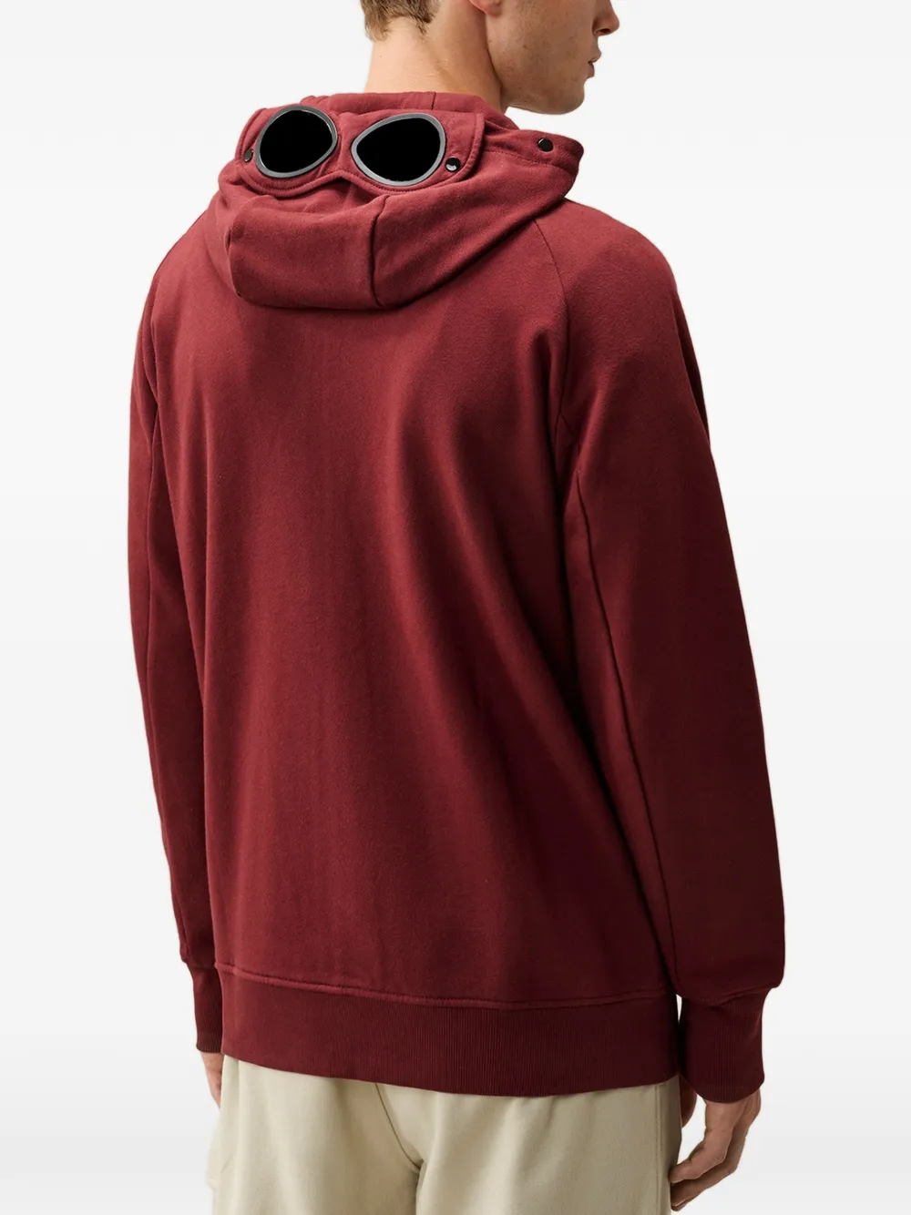 C.P. Company Goggle fleece sweater met rits Rood