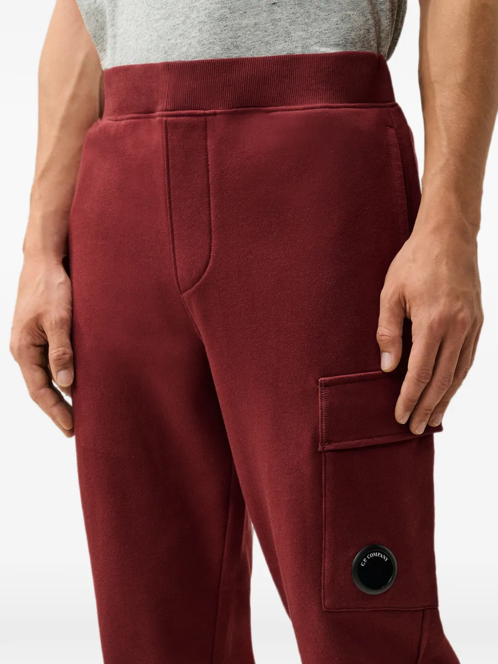 C.P. Company Diagonal Raised Fleece Lens trainingsbroek Rood