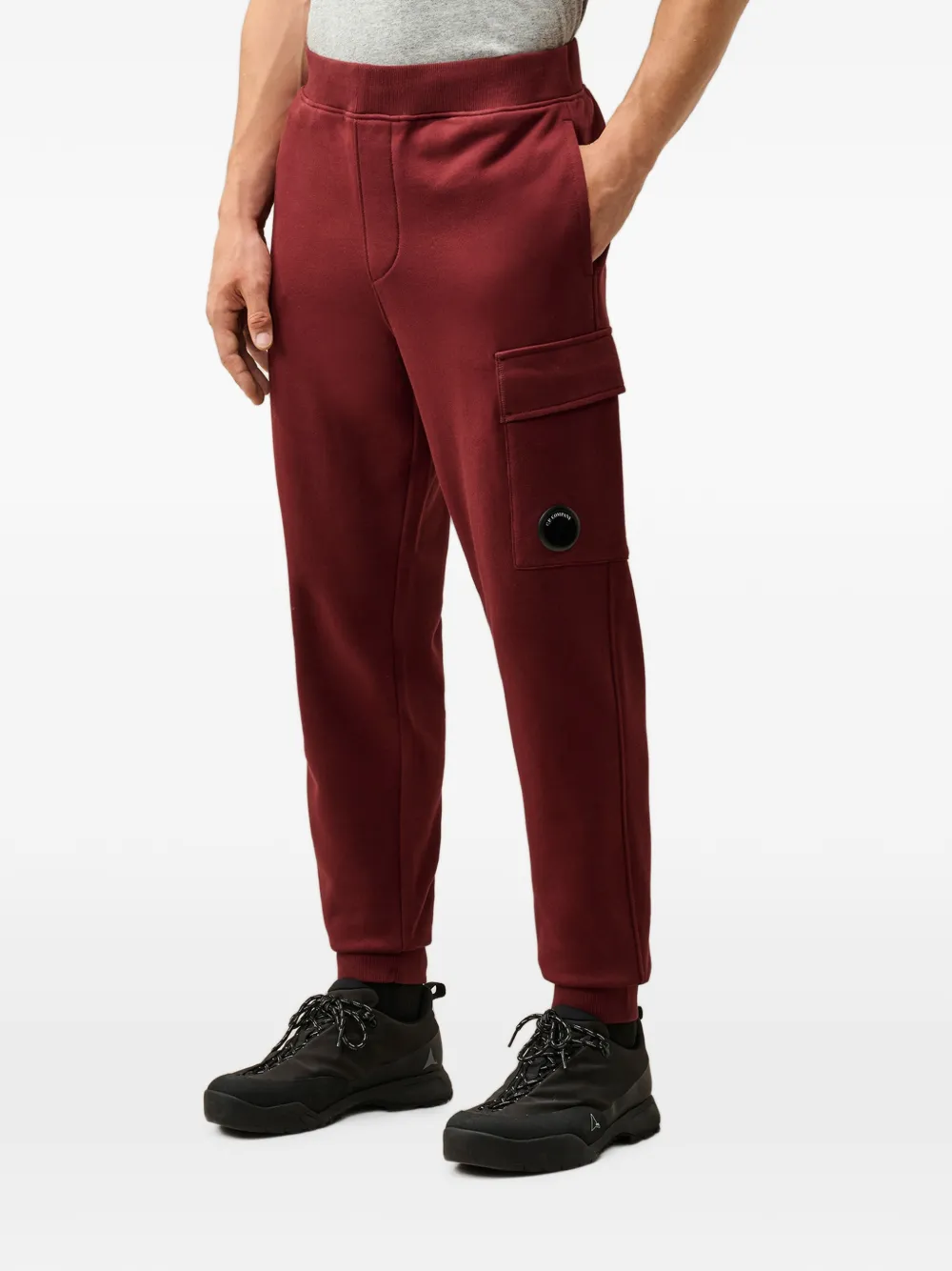 C.P. Company Diagonal Raised Fleece Lens trainingsbroek Rood