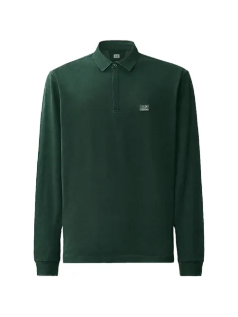 C.P. Company stretch piquet long sleeve one-button polo