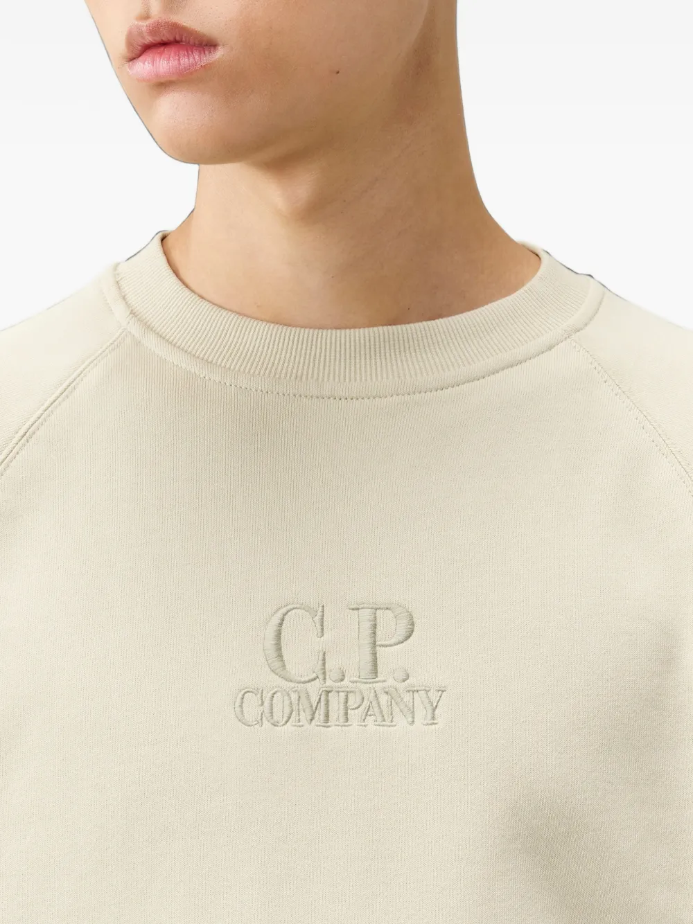 C.P. Company Sweater met raglan mouwen en geborduurd logo Beige