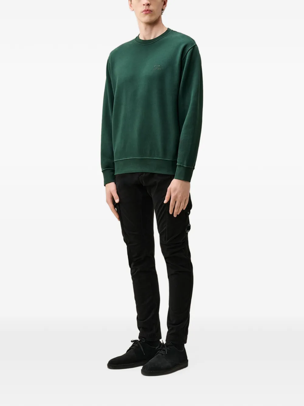 C.P. Company Sweater met geborduurd logo Groen
