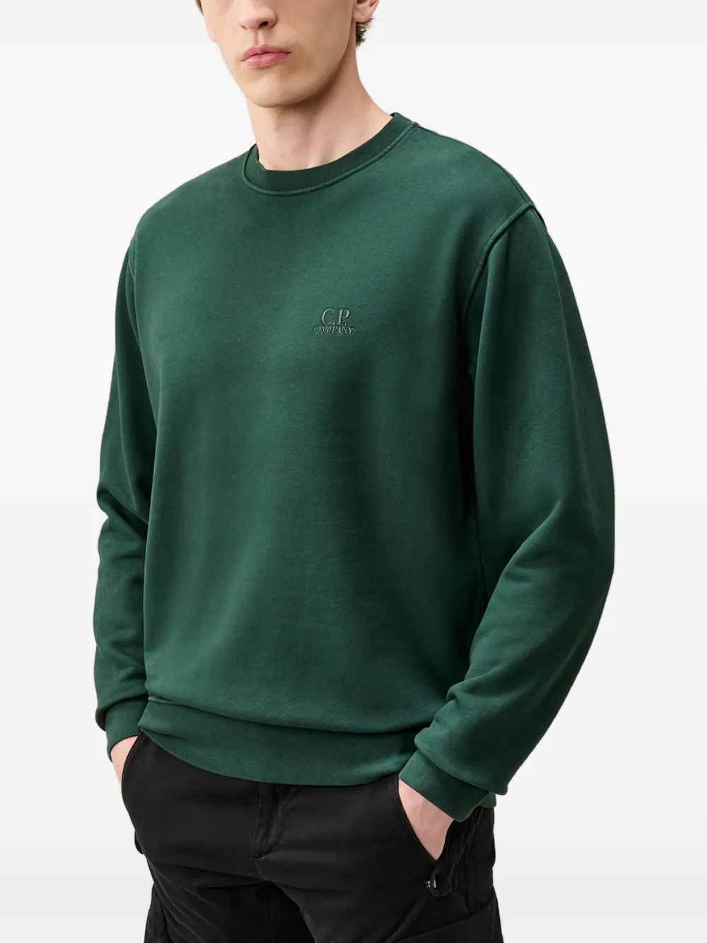 C.P. Company Sweater met geborduurd logo Groen