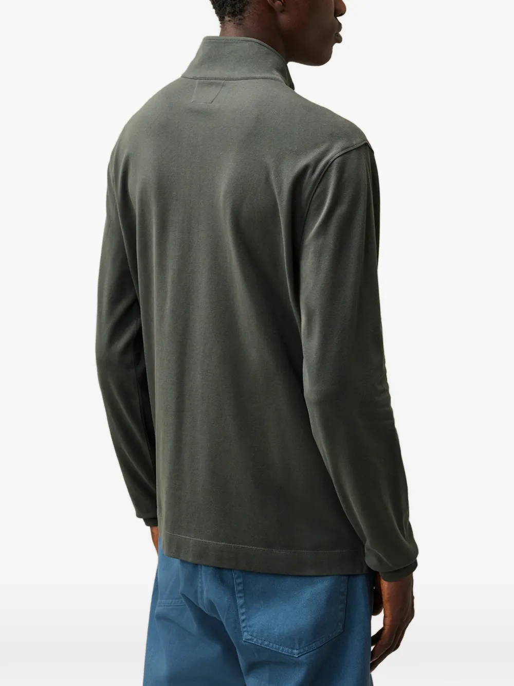 C.P. Company Stretch piquet poloshirt met halve rits en lange mouwen Grijs