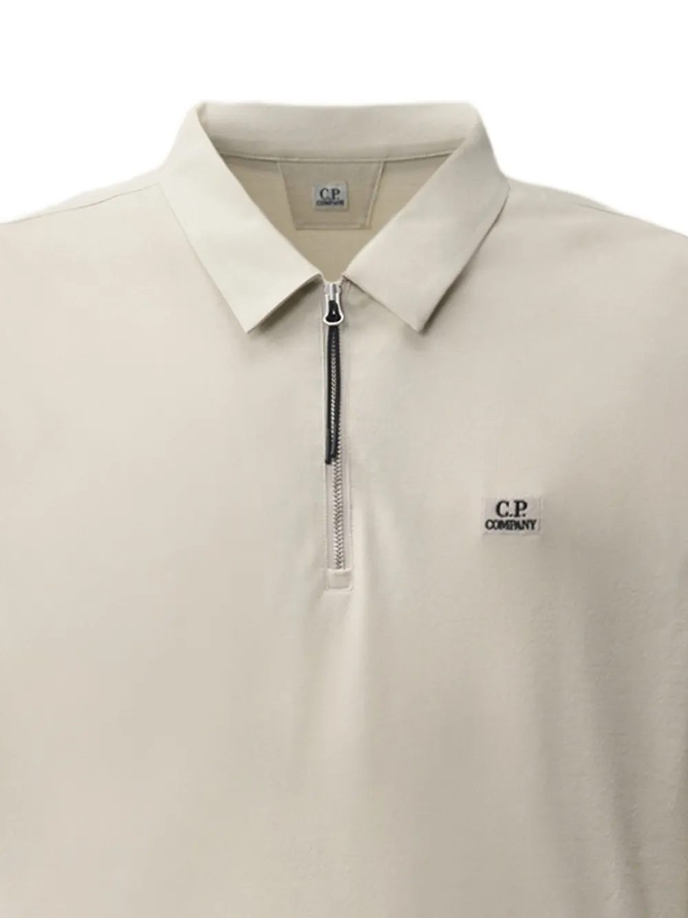 C.P. Company Poloshirt met ritssluiting en lange mouwen Beige