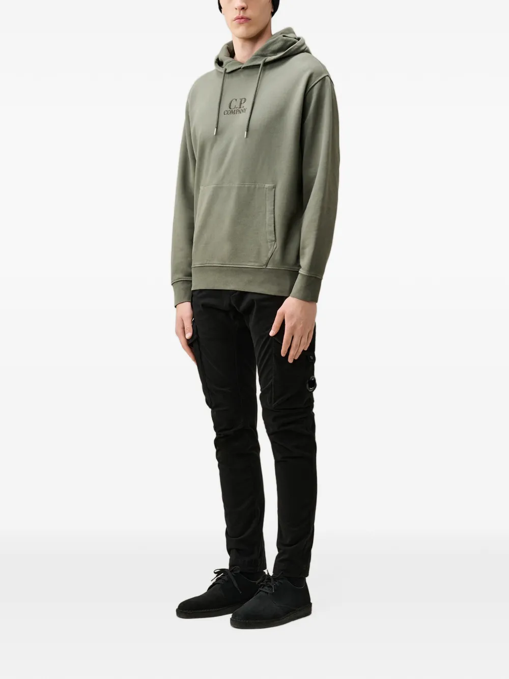 C.P. Company Hoodie met geborduurd logo Groen