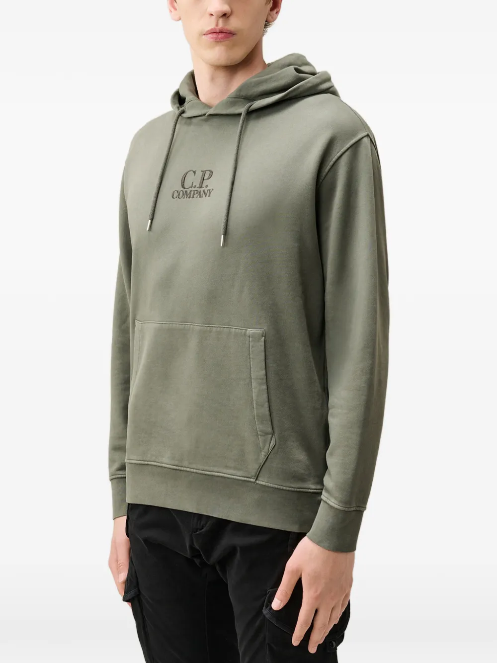 C.P. Company Hoodie met geborduurd logo Groen