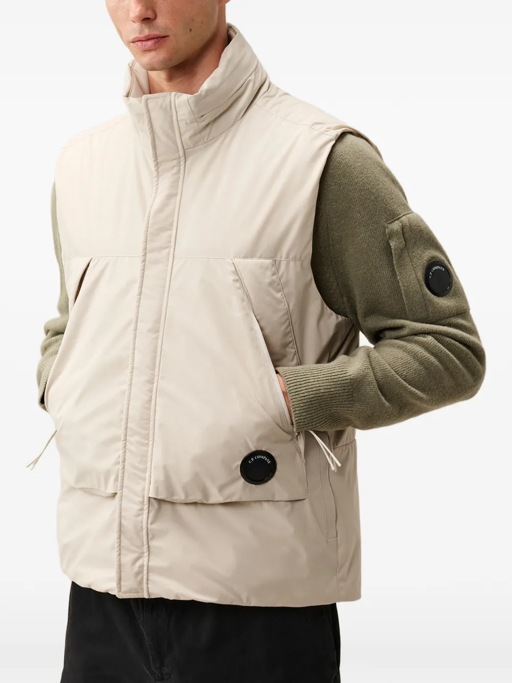 C.P. Company Pro-Tek PrimaLoft bodywarmer met capuchon Beige