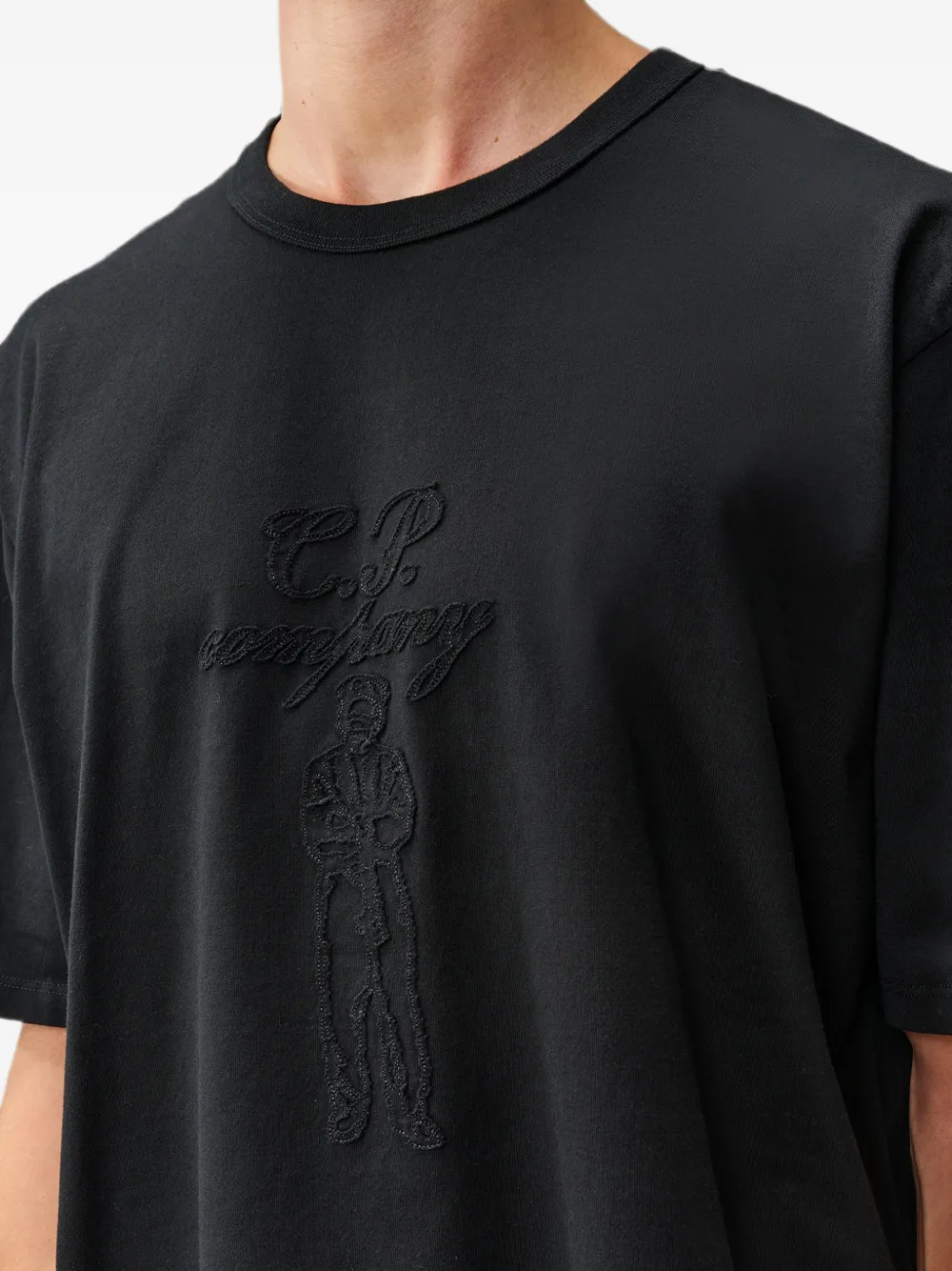 C.P. Company 30 2 gemerceriseerd jersey gedraaid T-shirt met korte mouwen Zwart
