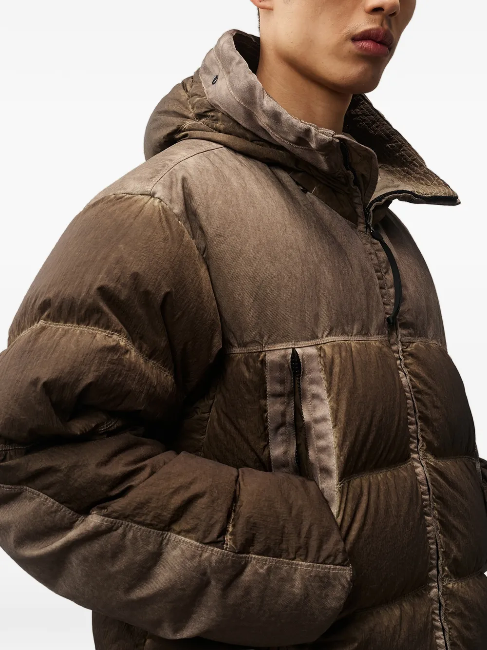 C.P. Company Gewatteerd jack met Goggle-detail Bruin