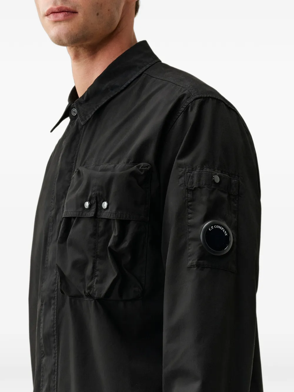C.P. Company Garbadine overhemd met Lens-detail Zwart