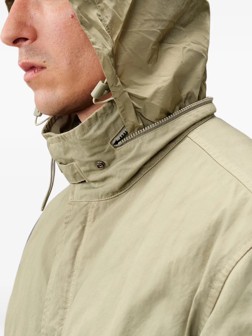 C.P. Company twill hooded fishtail parka Groen