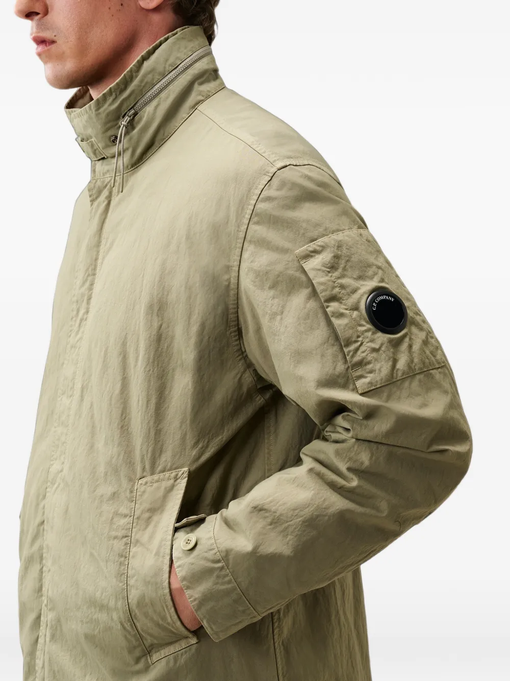 C.P. Company twill hooded fishtail parka Groen