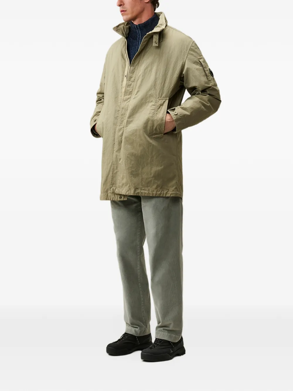 C.P. Company twill hooded fishtail parka Groen