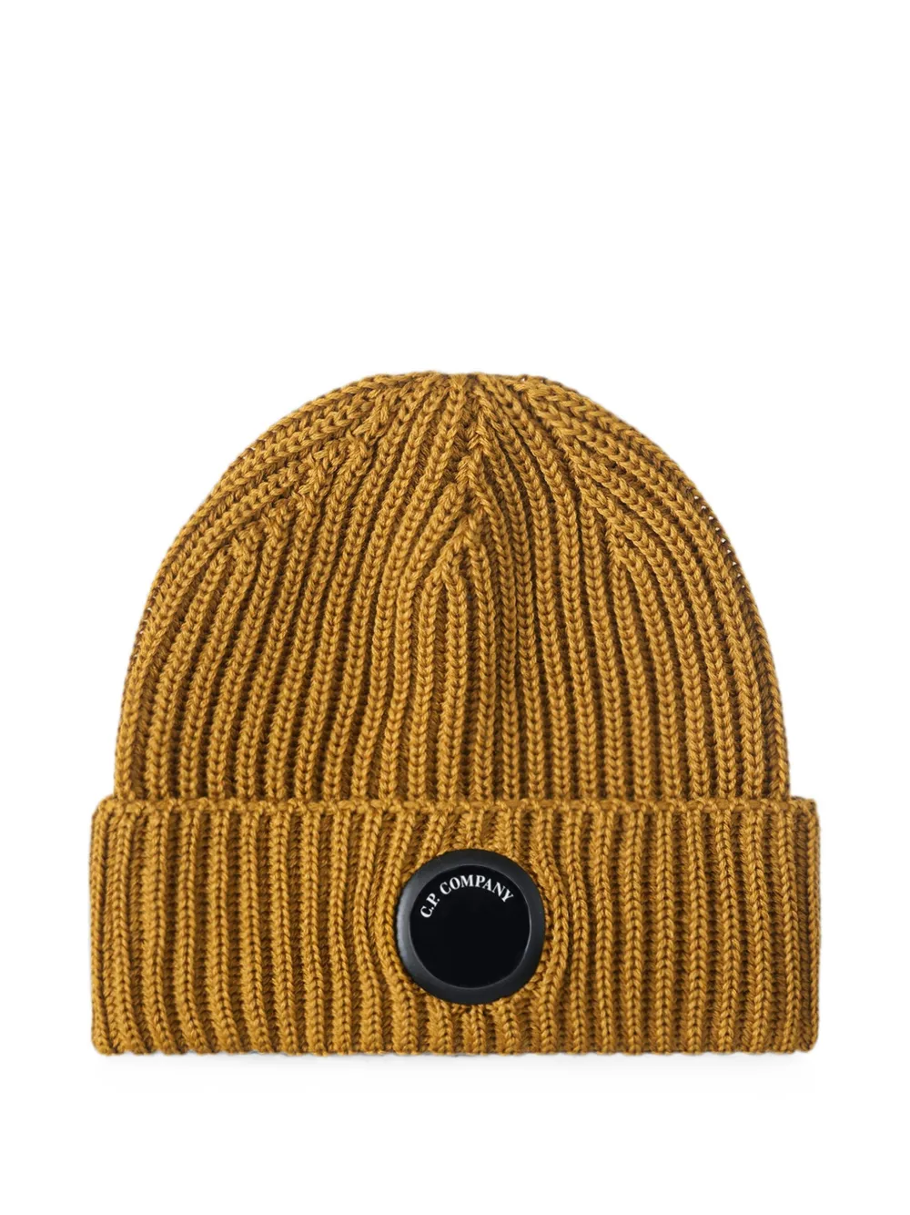 C.P. Company Goggle-detail ribbed beanie hat - Giallo