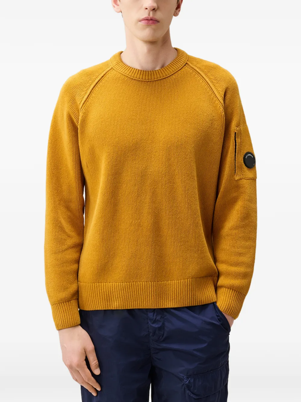 C.P. Company Trui met raglan mouwen en Lens-detail Geel