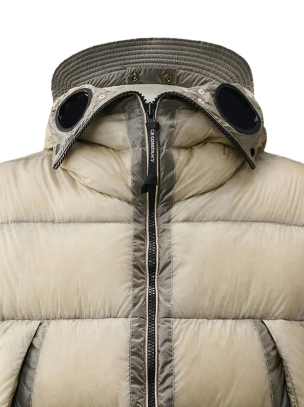 C.P. Company Gewatteerd jack met Goggle-capuchon Beige