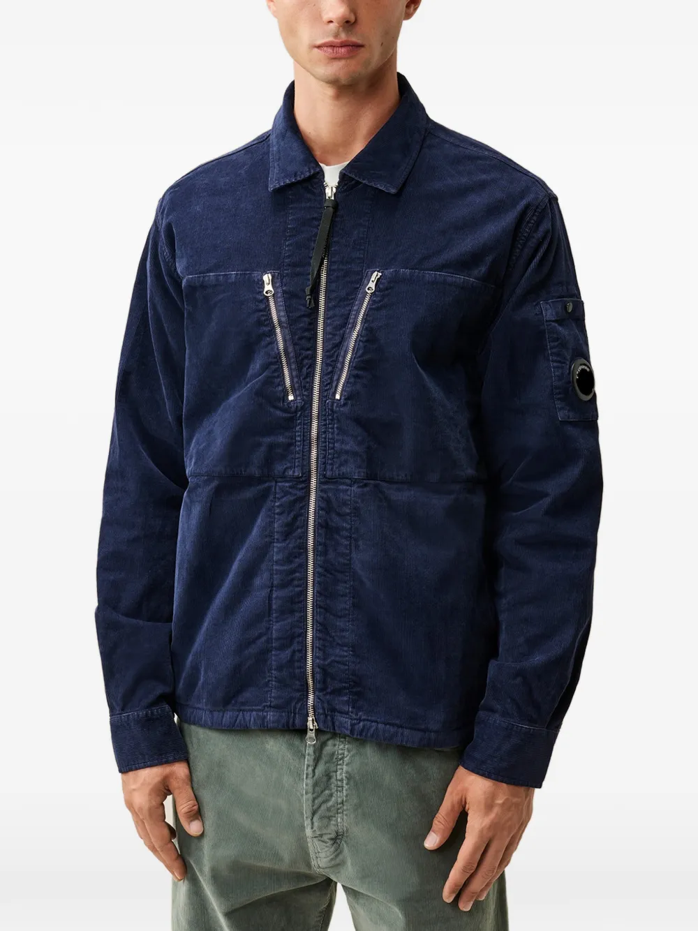 C.P. Company corduroy Lens zipped overshirt - Blau