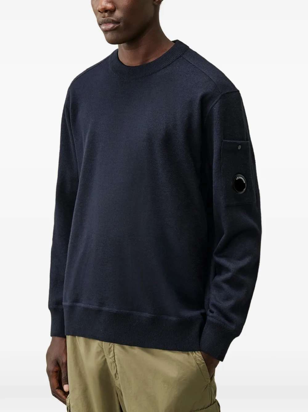C.P. Company Lens-detail sweater Blauw