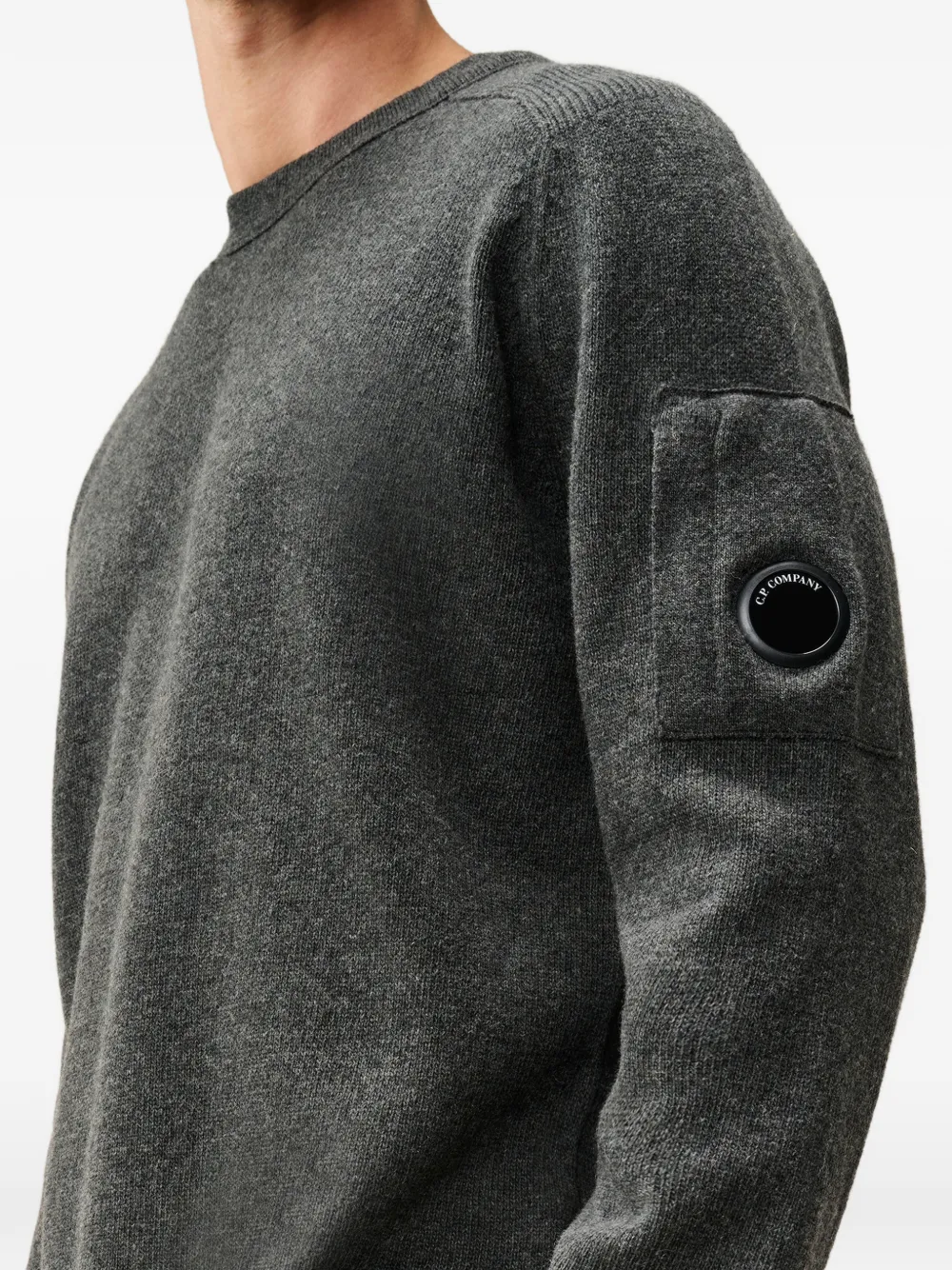 C.P. Company Lamswollen trui met ronde hals Grijs