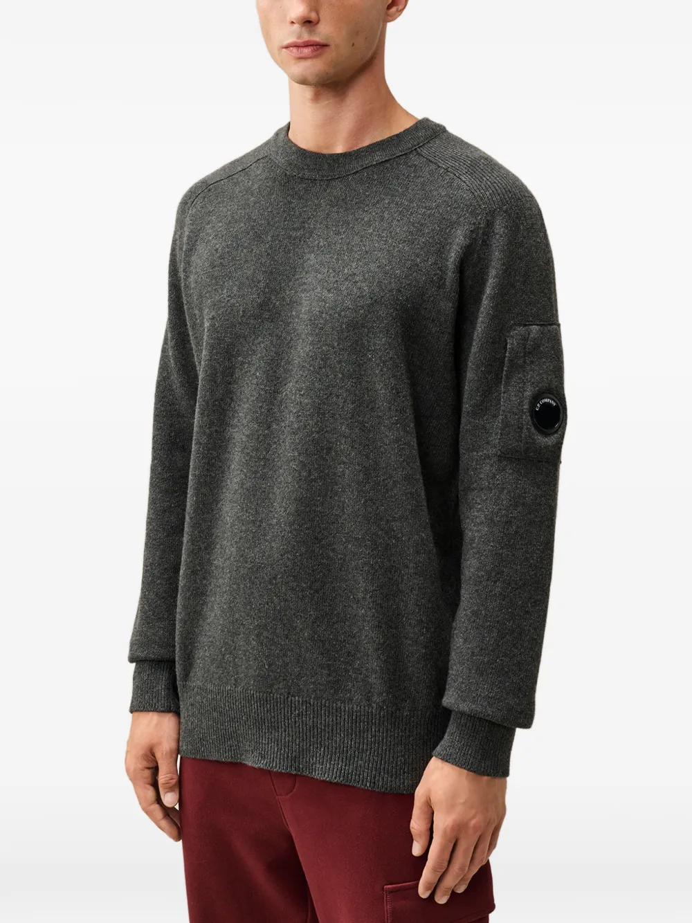 C.P. Company Lamswollen trui met ronde hals Grijs