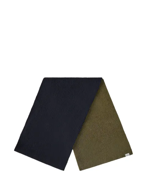 C.P. Company ribbed logo-patch scarf