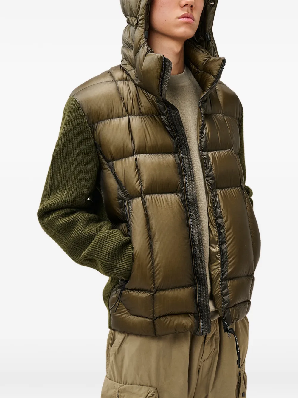 C.P. Company Gewatteerd jack met Goggle-capuchon Groen