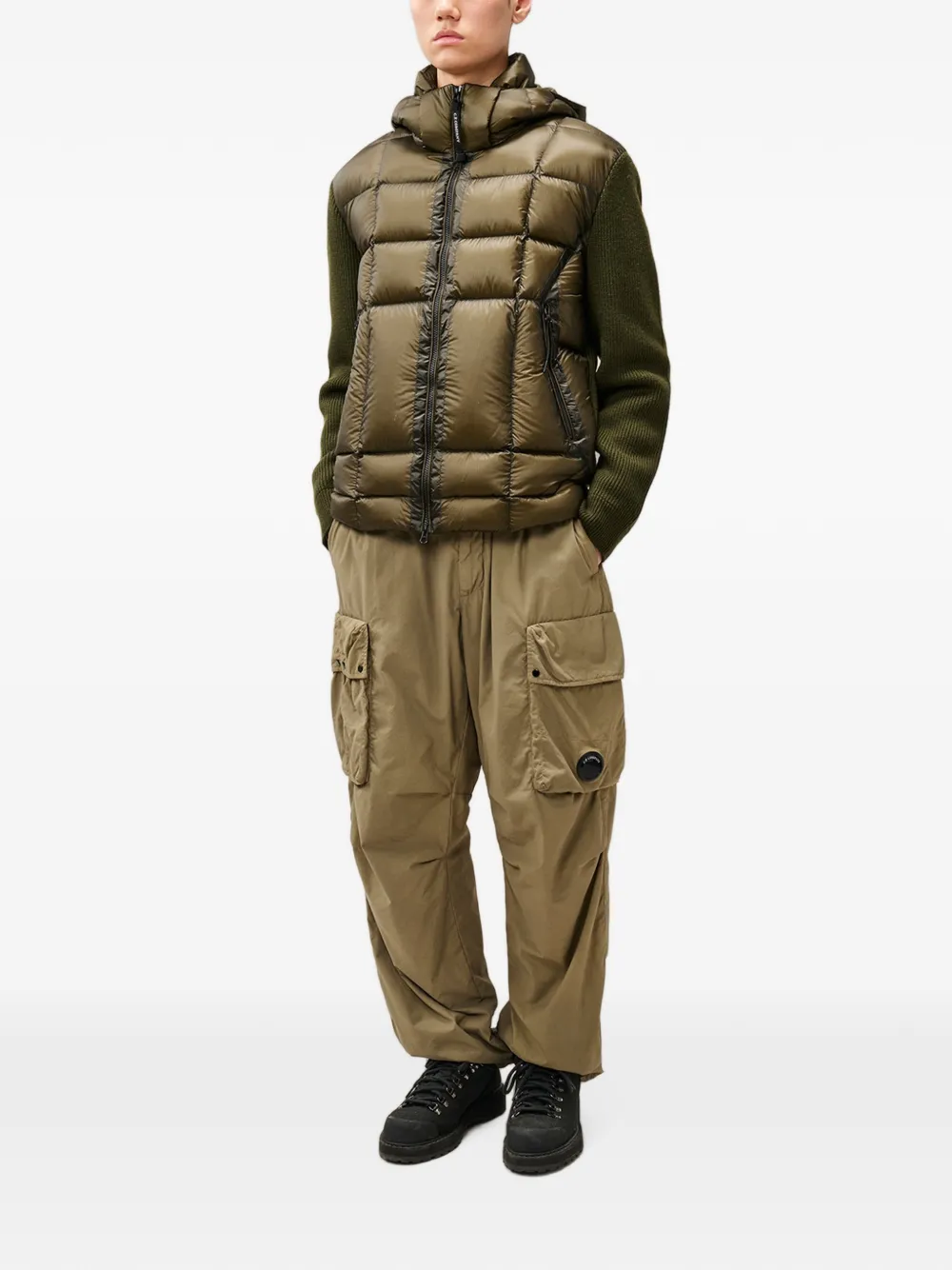 C.P. Company Gewatteerd jack met Goggle-capuchon Groen