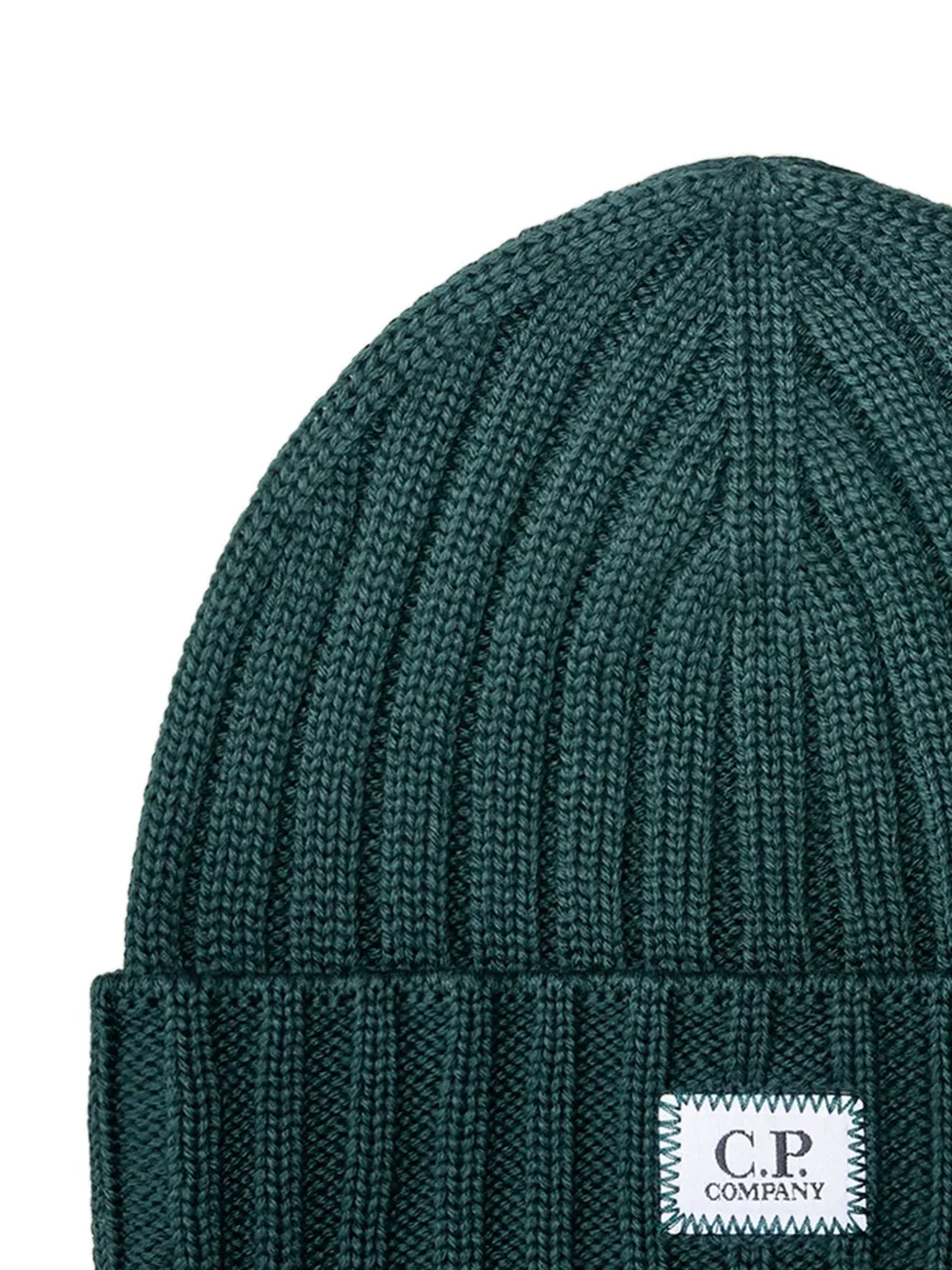 C.P. Company Muts van merinowol met logo Groen