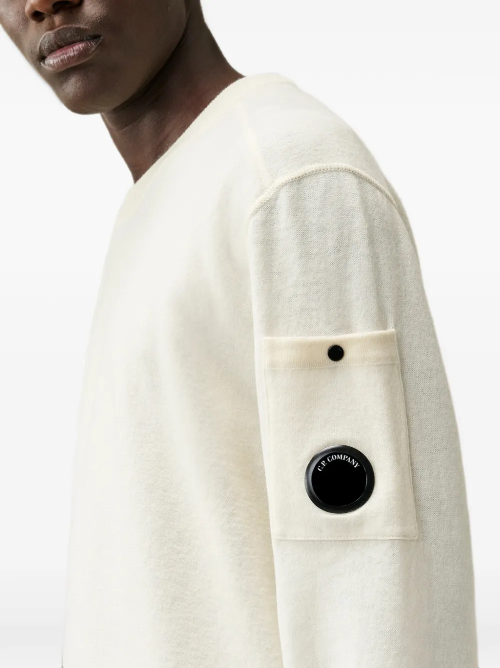 C.P. Company Lens-detail pocket sweater Beige