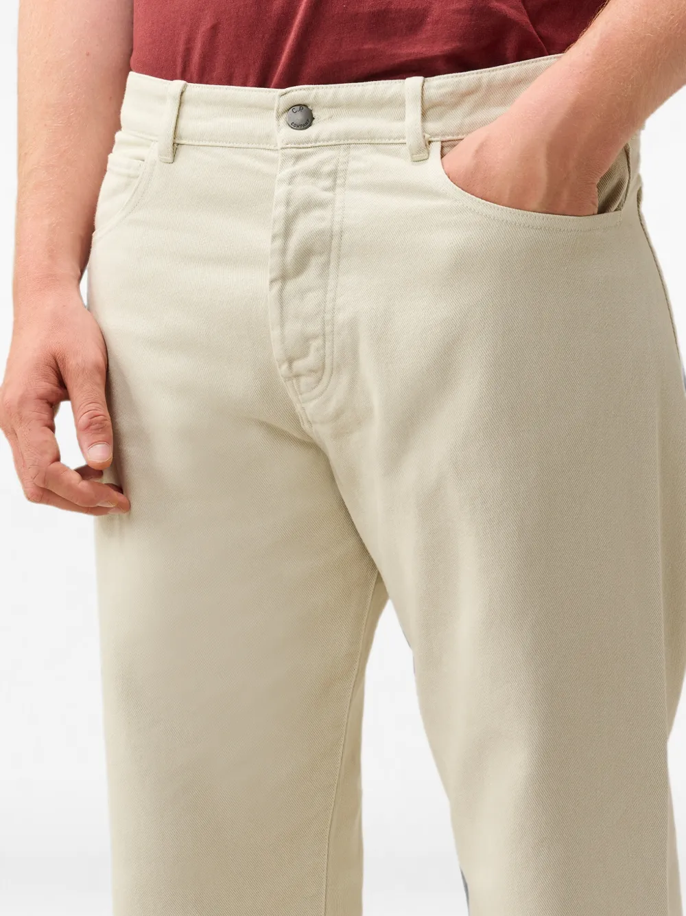 C.P. Company Bull denim broek met naadloze zijkant Beige