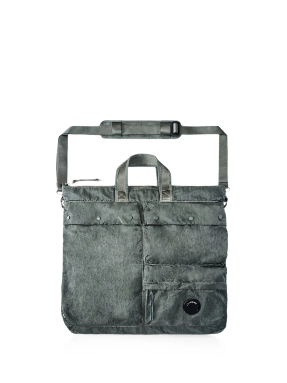 C.P. Company Lens-detail garment-dyed shoulder bag - Verde