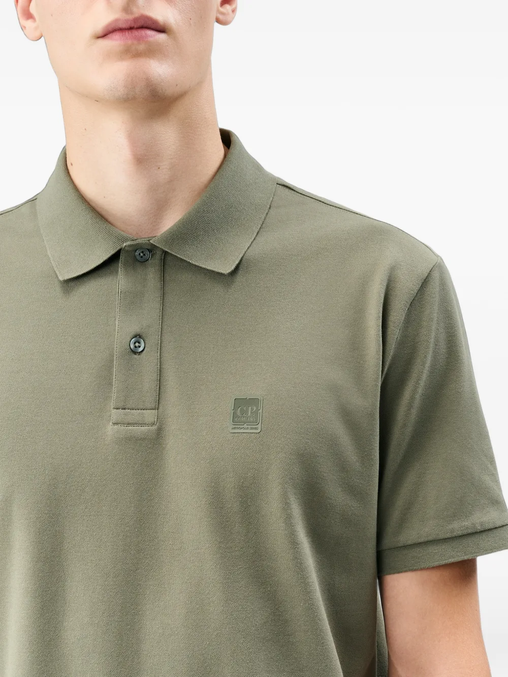 C.P. Company Metropolis Series stretch piquet poloshirt met korte mouwen Groen