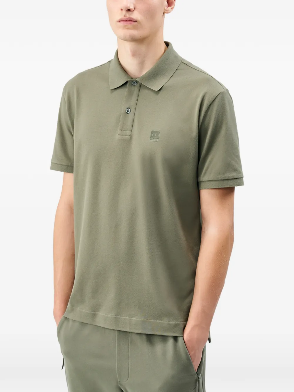 C.P. Company Metropolis Series stretch piquet poloshirt met korte mouwen Groen