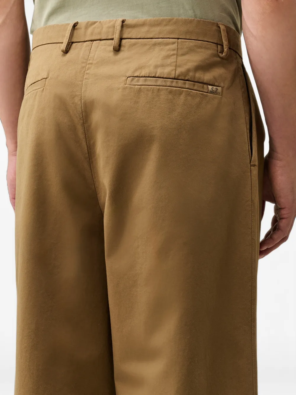 C.P. Company cotton gabardine boxy pleats pants Beige
