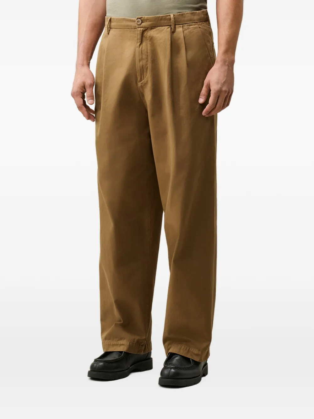 C.P. Company cotton gabardine boxy pleats pants Beige