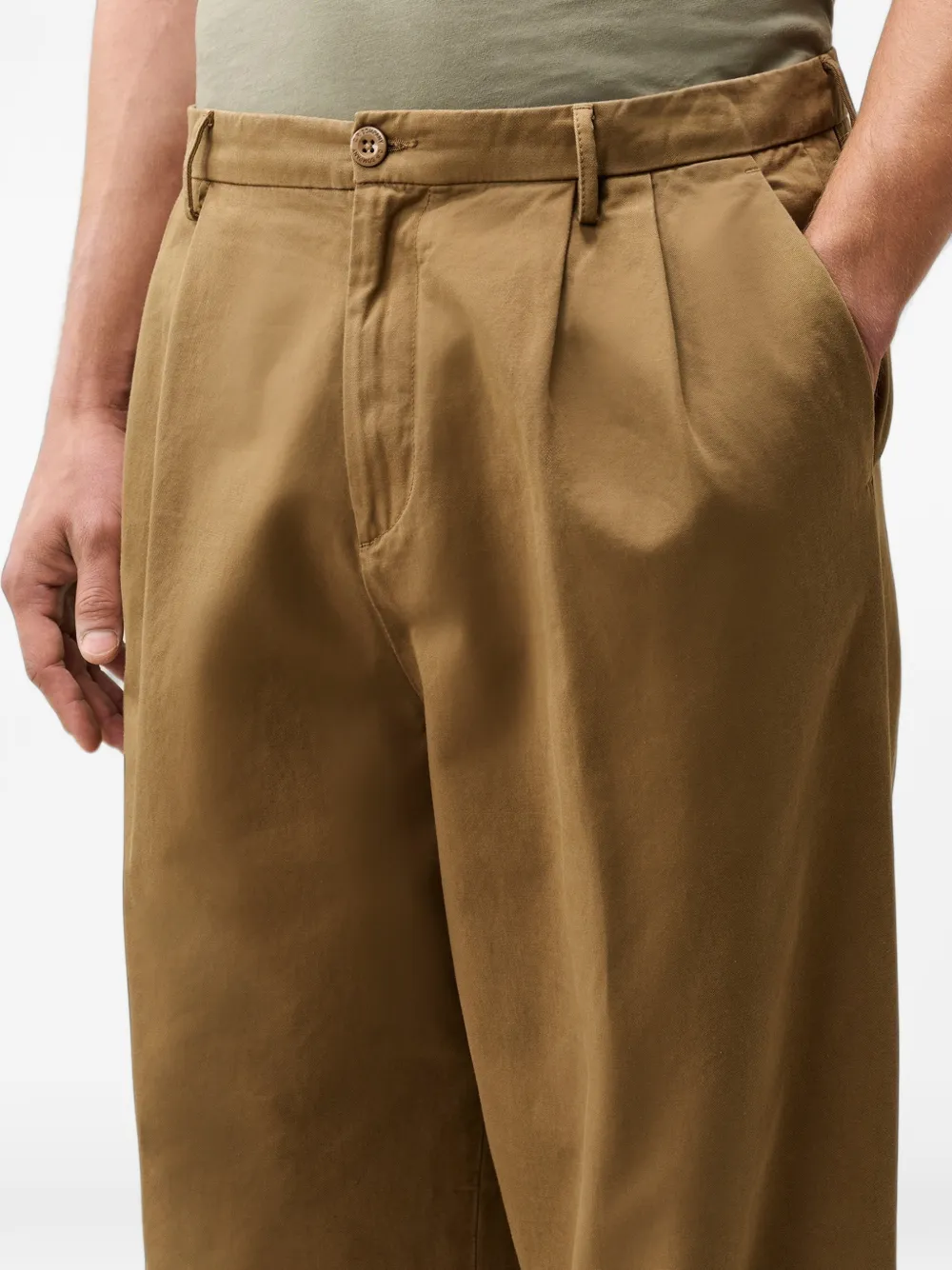 C.P. Company cotton gabardine boxy pleats pants Beige