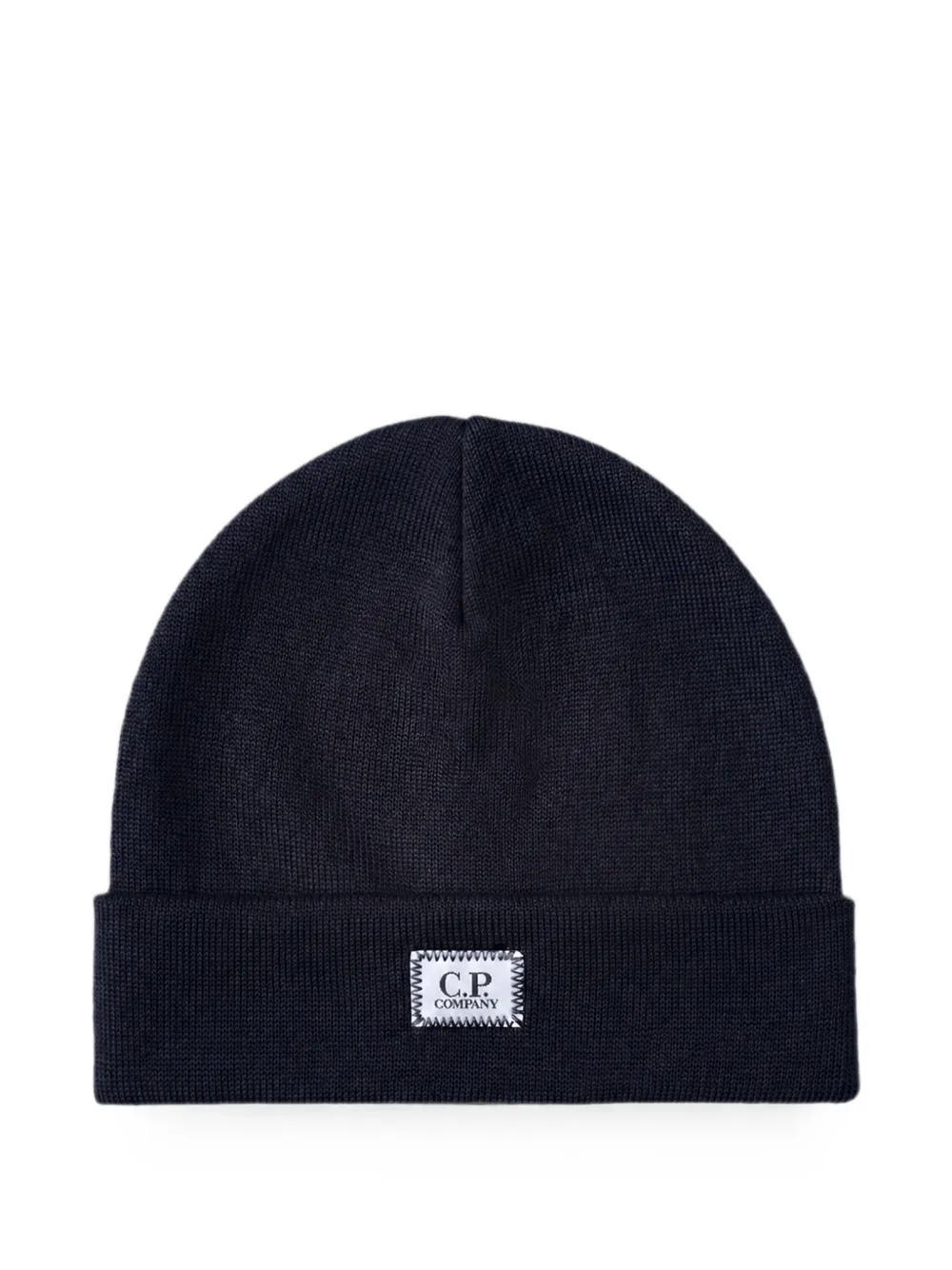 C.P. Company extrafine-merino wool logo-label beanie - Blu