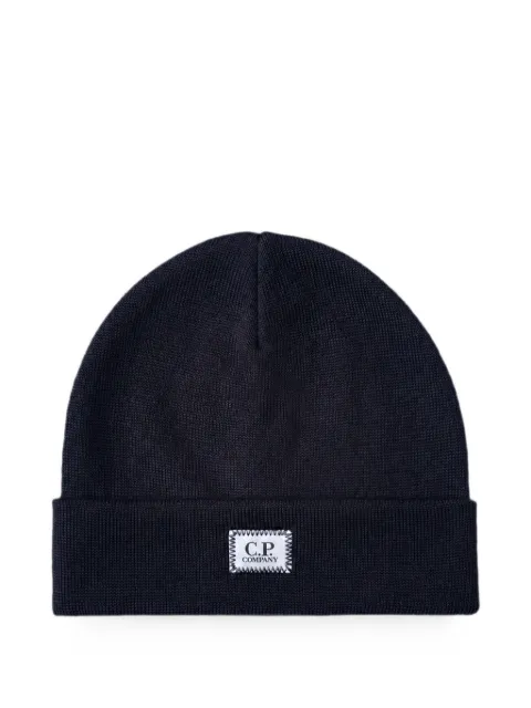 C.P. Company extrafine-merino wool logo-label beanie