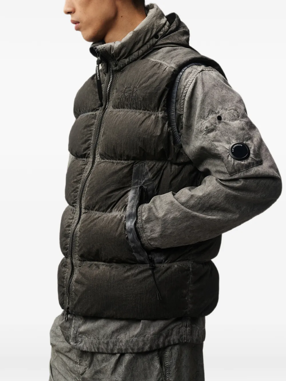 C.P. Company Eco-Chrome R gewatteerde bodywarmer Grijs
