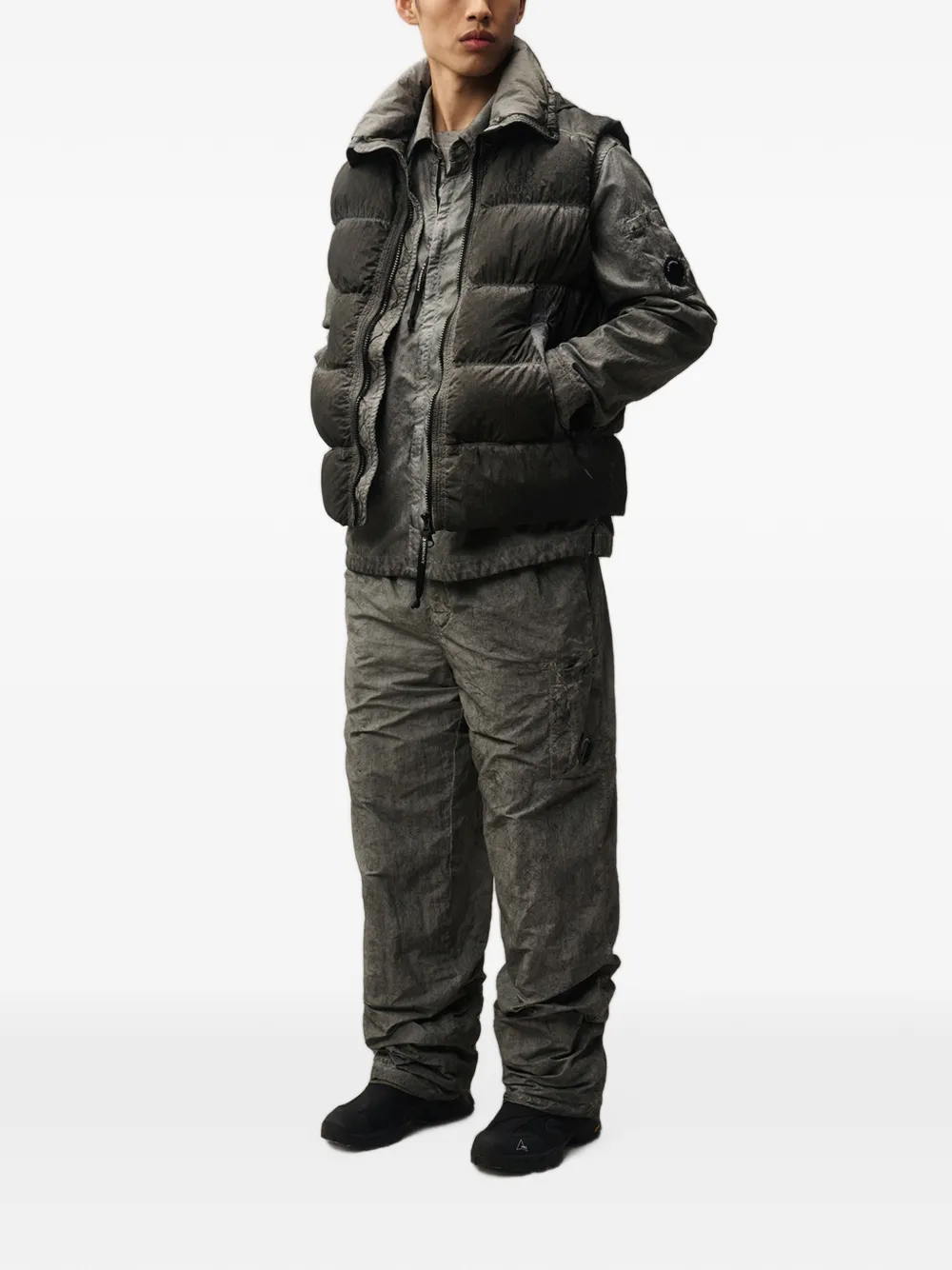 C.P. Company Eco-Chrome R gewatteerde bodywarmer Grijs