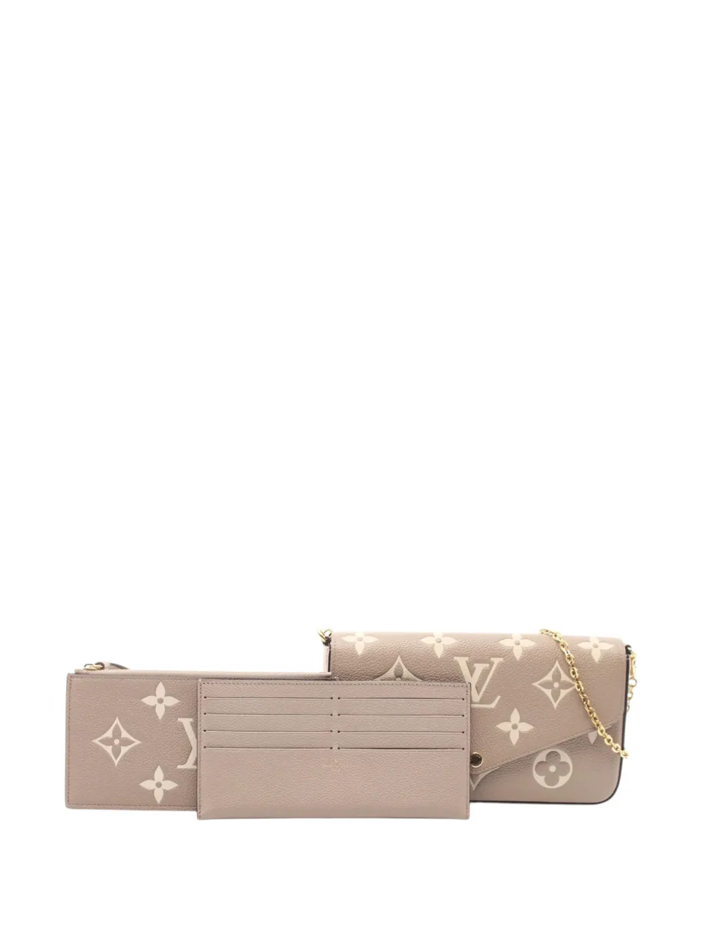  Louis Vuitton Pre-owned 2021-2026 Bicolor Monogram Empreinte Pochette Felicie Crossbody Bag - Tons Neutres 