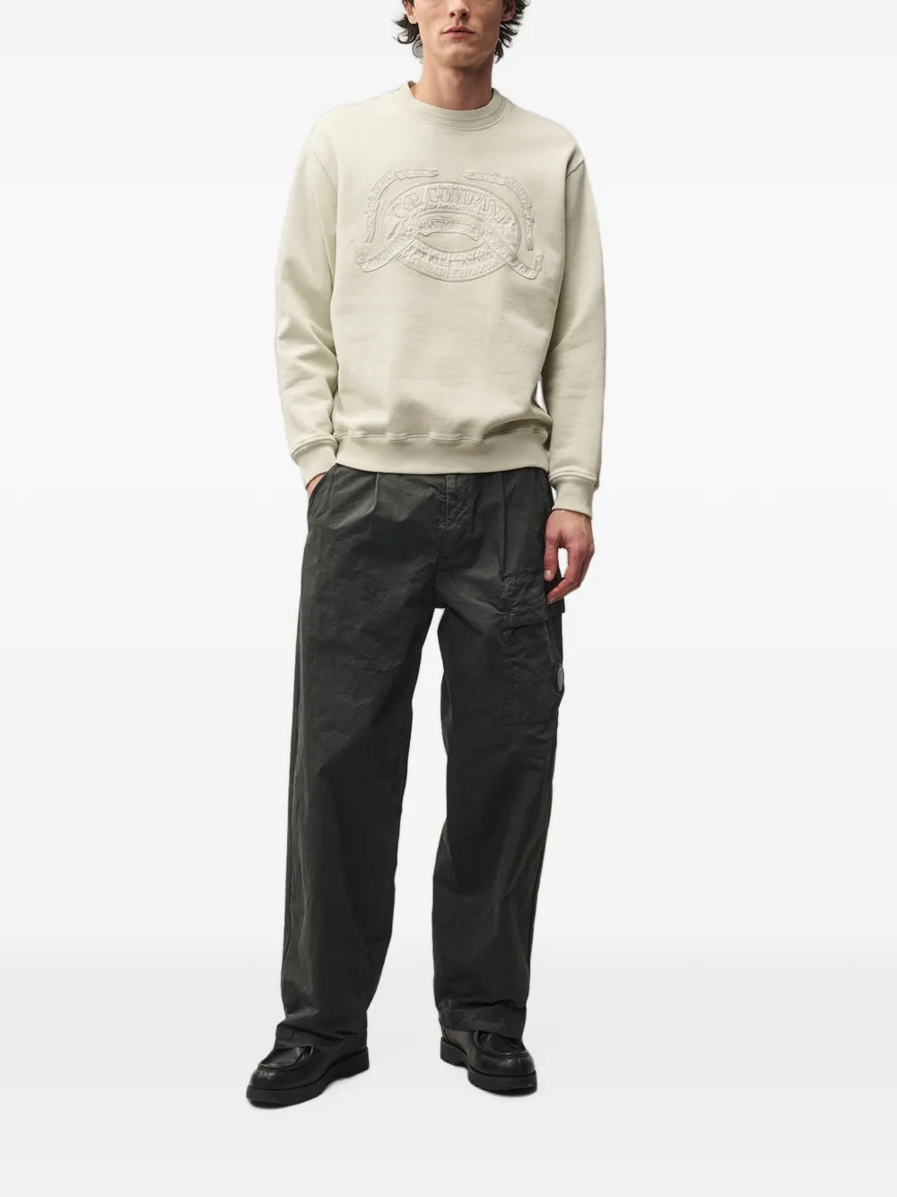 C.P. Company Sweater met geborduurd logo Beige