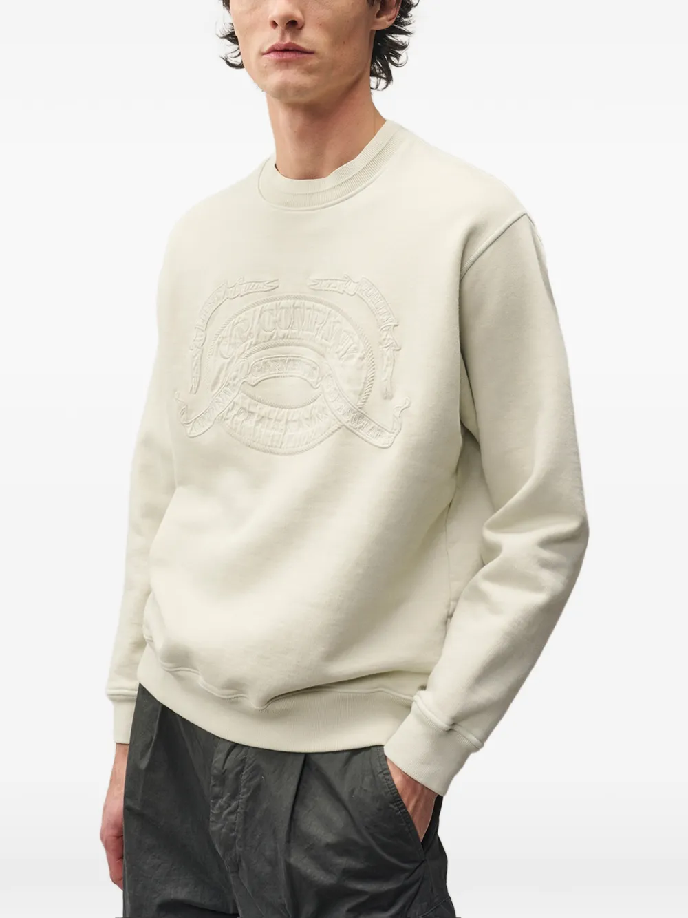 C.P. Company Sweater met geborduurd logo Beige